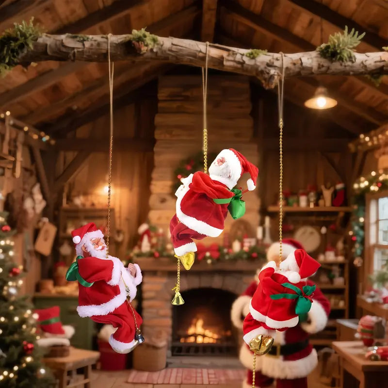 Electric Santa Claus Climbing Ladder