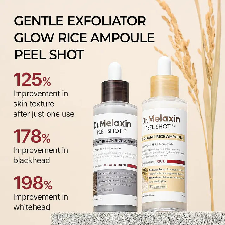 Dr. Melaxin™ RiceGlow Renewal Ampoule Brightening & Exfoliating Peeling Serum