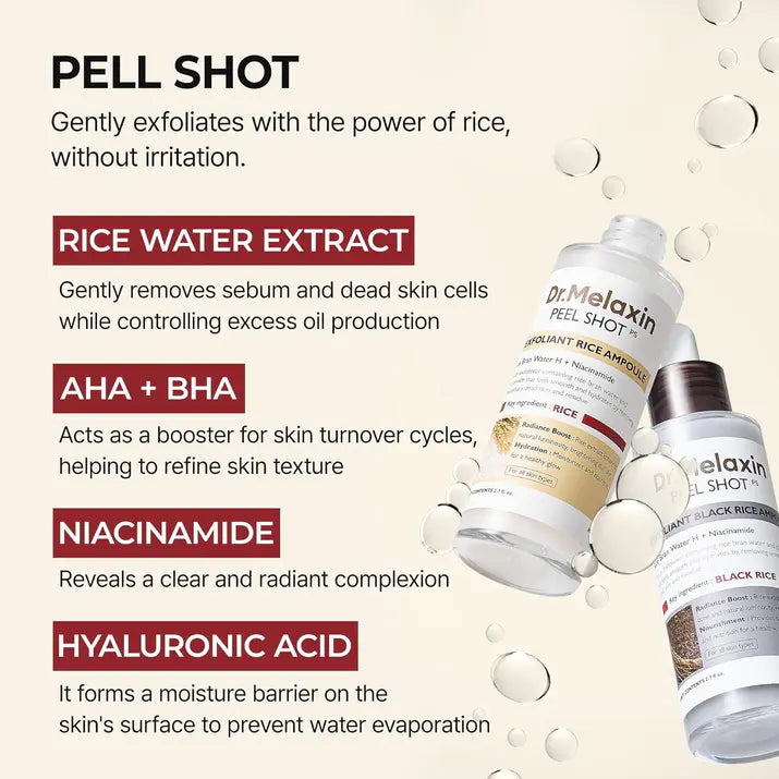 Dr. Melaxin™ RiceGlow Renewal Ampoule Brightening & Exfoliating Peeling Serum