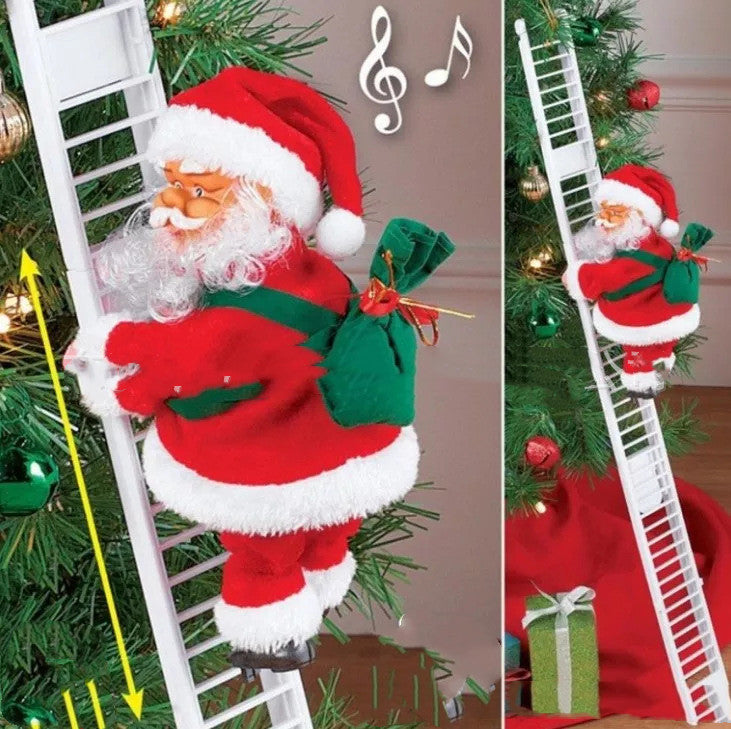 Electric Santa Claus Climbing Ladder