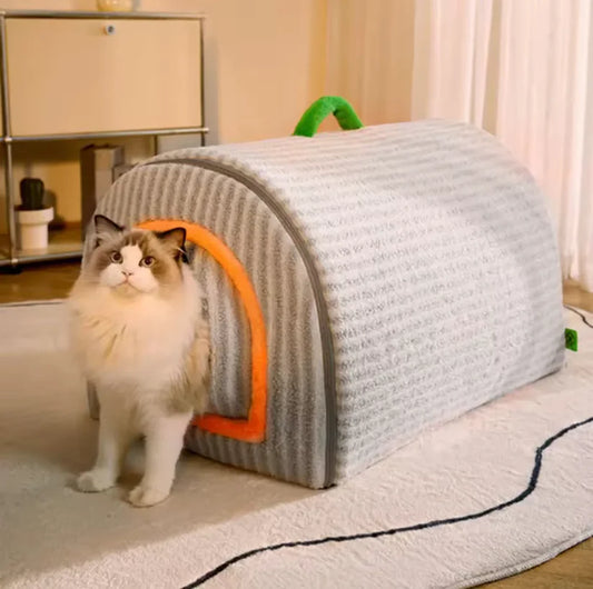 CozyNest™ Ultra-Soft Enclosed Pet House for Cats & Small Pets