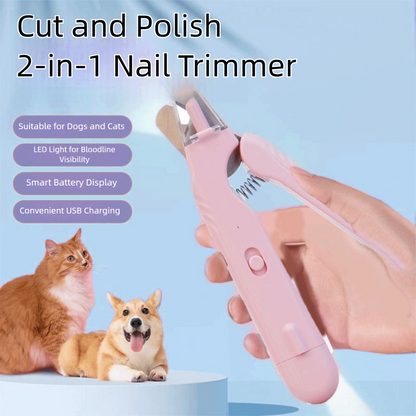 Lexora™ Premium 2 In 1 Pet Nail Clippers With Led