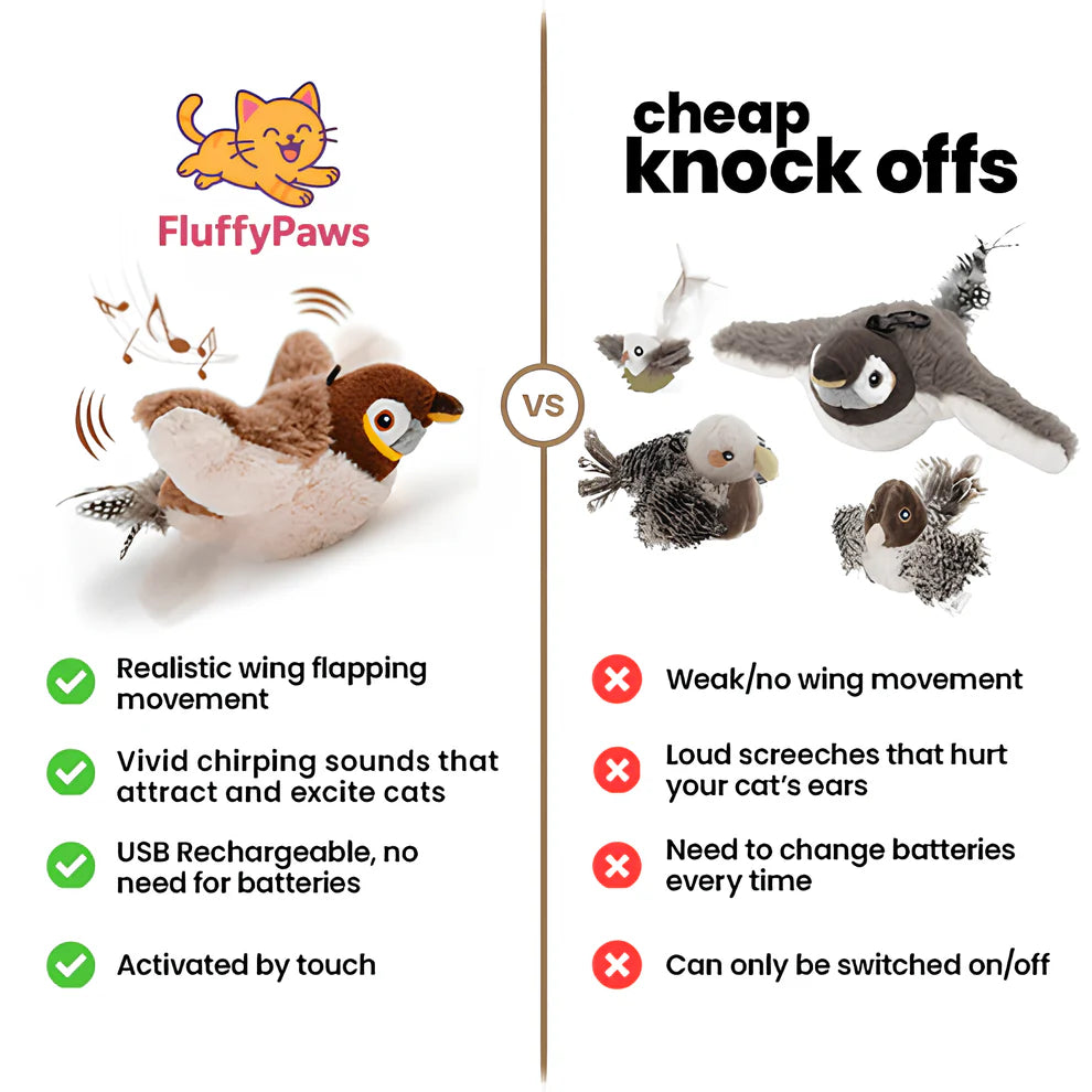 FluffyPaws™ Soft-Stitched Interactive Cat Toy